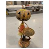 METAL JACK-O-LANTERN HEAD CANDY BOWL FIGURE