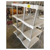 3 PLASTIC SHELVING UNITS