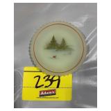 GLOWING URANIUM FENTON CUSTARD GLASS HAND PAINTED