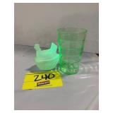 GLOWING MINI GREEN HEN ON NEST, GREEN URANIUM