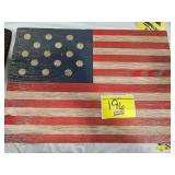 AMERICAN FLAG WITH MERCURY DIMES AS THE STARS.