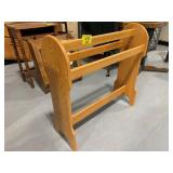 CARVED WOOD END QUILT RACK