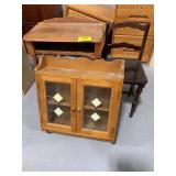 STAINED GLASS STYLE MEDICINE CABINET, WOODEN END