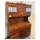 79' TALL ANTIQUE WOODEN KITCHEN CABINET W/