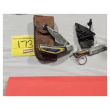 (2) HANDMADE KNIVES WITH DAMASCUS BLADES...(1)