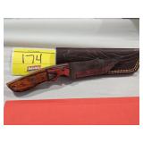 HANDMADE KNIFE WITH APPROX 4' DAMASCUS BLADE AND