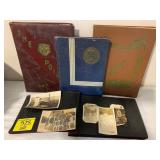 3 ANTIQUE YEARBOOKS, SCRAPBOOK OF ANTIQUE PHOTOS