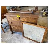 ANTIQUE WOODEN DRESSER W/ MIRROR