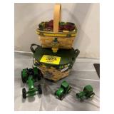 2 LONGABERGER JOHN DEERE BASKETS, MINI JOHN DEERE