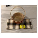 LONGABERGER BASKET, PLAID NAPKIN CLOTH