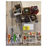 2 PLASTIC ORGANIZERS FULL OF FISHING LURES, 5