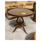 HARP-BASE GLASS-TOP ACCENT TABLE