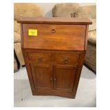 WOODEN DROP-FRONT STORAGE CABINET - 39' TALL