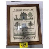VINTAGE FRAMED NEEDLEPOINT SAMPLER