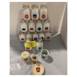 GROUP OF RAILROAD THEMED GLASS MILK BOTTLES &