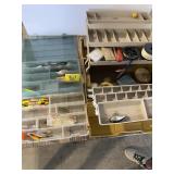 TACKLE BOX & 2 ORGANIZERS FULL OF FISHING TACKLE