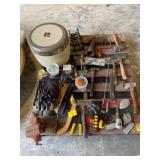 HAND TOOLS OF ALL KINDS, WORK GLOVES, VISE, FAN,