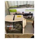 SLOW COOKER THREE CROCK BUFFET, ROTISSERIE OVEN