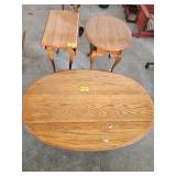 WOODEN DROP-LEAF COFFEE TABLE, 2 WOODEN END