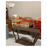 PRESSED WOOD SOFA TABLE, FLOOR LAMP