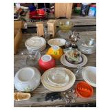 PYREX BOWLS, NESTING BOWLS, HEART CHARM BRACELET,