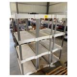 3 PLASTIC SHELVING UNITS