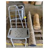 ROLLED AREA RUGS, WALKER & SHOW STOOL, FLIP-TOP