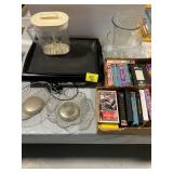 BREAD BASKETS, VHS TAPES, PUNCH BOWL, ELECTRIC