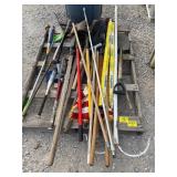 PALLET OF LONG HANDLE TOOLS