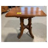 CARVED WOOD ROLLING ACCENT TABLE