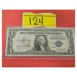$1 SILVER CERTIFICATE WITH BLUE STAMP, SERIES