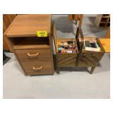 WOODEN FOLD-OUT SEWING BOX, PRESSED WOOD ROLLING