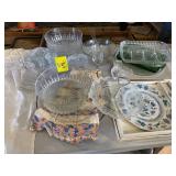 VINTAGE SOFT GOODS, LARGE GROUP OF PRESSED GLASS
