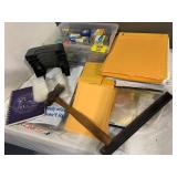HAMMER, OFFICE SUPPLIES, BUBBLE MAILERS, TOTE OF