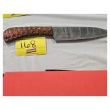 HANDMADE KNIFE WITH APPROX 6' DAMASCUS BLADE