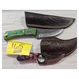 (2) HANDMADE KNIVES WITH APPROX 3.5' & 4' BLADES