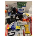 GRASS SEED, ART GLASS WATERERS, ALUMINUM SCOOP,