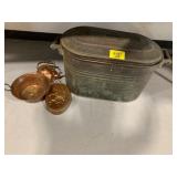 COPPER MOLD, TEAPOT & BOWL, COPPER BOILER