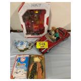 MR T FIGURE IN CARD, SPANGLE TY BEAR ON CARD, RED