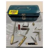 METAL CASE OF POCKET KNIVES
