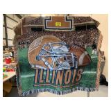 FIGHTING ILLINI FOOTBALL BLANKET