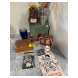 WOODEN JEWELRY BOX, CHRISTMAS TRIFFLE BOWL, LENOX