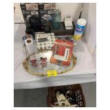 IKEA TEA LIGHT CANDLES, BASKET OF POWER CORDS