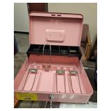 METAL PINK CASH DRAWER WITH KEY