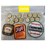 (3) BEER PATCHES...STAG, SCHLITZ, HEINEKEN, (14)