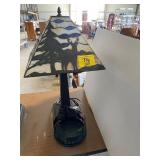 STAINED GLASS STYLE ELK LAMP, METAL CANDLE HOLDER