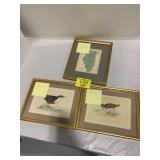 1800'S HAND COLORED BIRD PRINTS, VERY OLD HAND