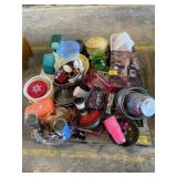 PALLET OF KITCHEN NECESSITIES OF ALL KINDS, YETI