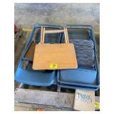 CARD TABLE & 4 CHAIRS, TV TRAY