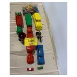 GROUP OF PLASTIC VINTAGE TOY CARS & TRUCKS